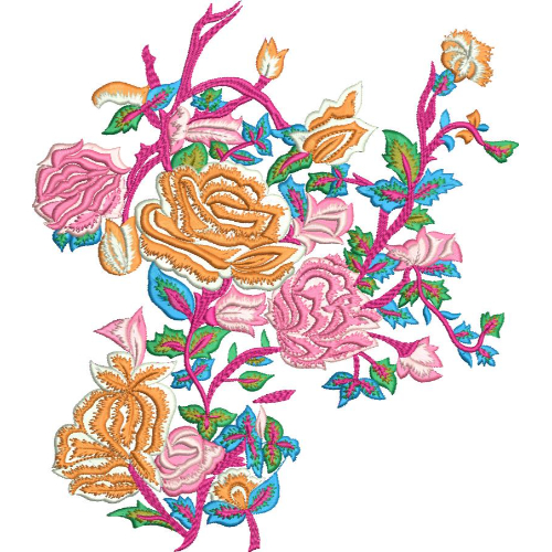 Flower Kurta Embroidery Design