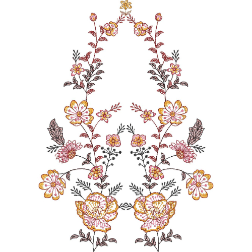 Unique Flower Embroidery Design