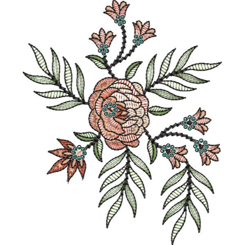 Flower Kurta Embroidery Design