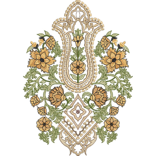 Flower Corner Embroidery Design