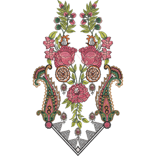 Motive Flower Embroidery Design