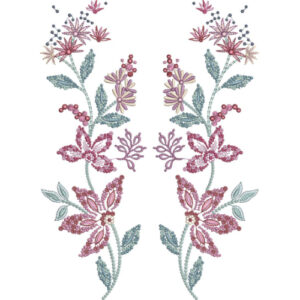Motive Flower Embroidery Design