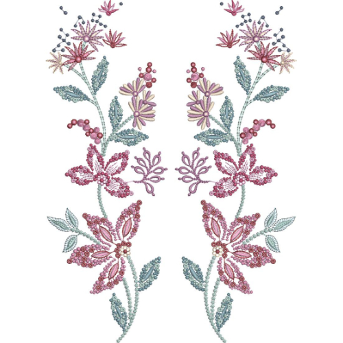 Motive Flower Embroidery Design