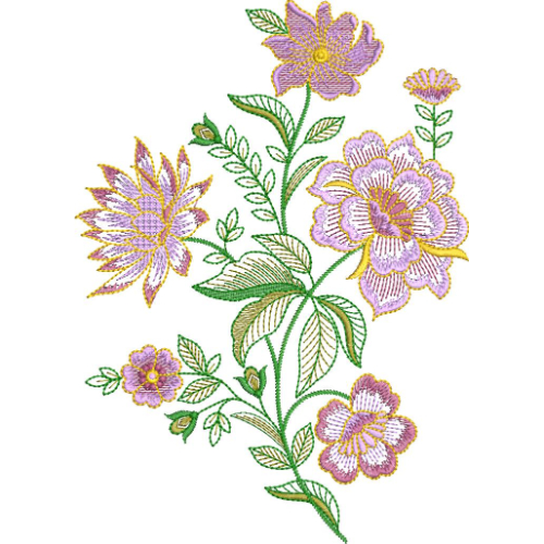Flower Corner Embroidery Design