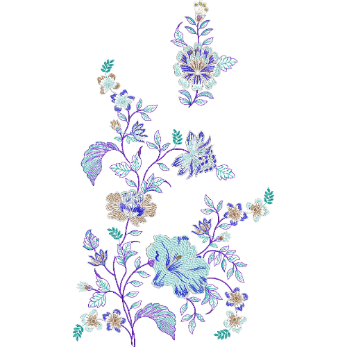 Flower Kurta Embroidery Design