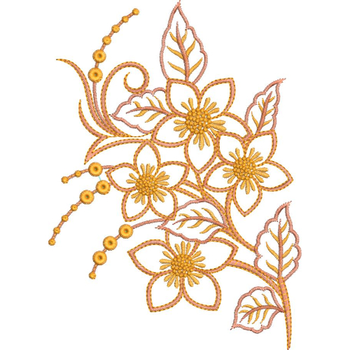 Motive Flower Embroidery Design