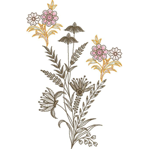 Flower Corner Embroidery Design