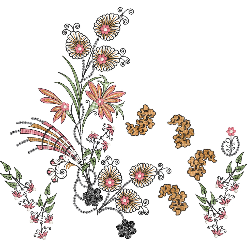 Unique Flower Embroidery Design