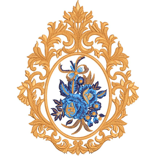 Flower Corner Embroidery Design