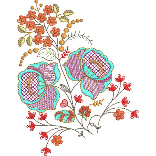 Flower Kurta Embroidery Design