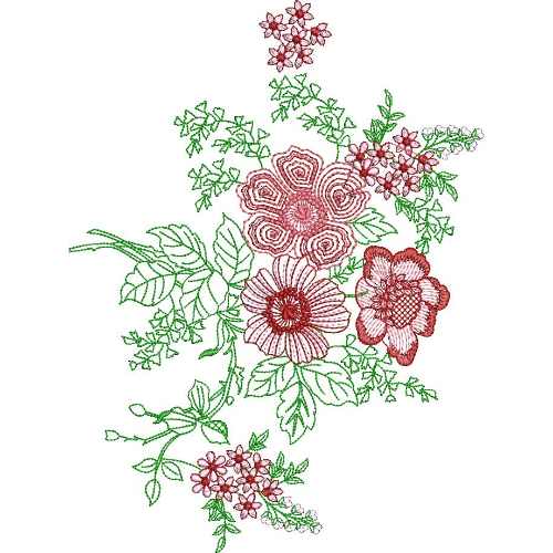 Delicate Flower Embroidery Design