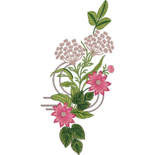 Flower Corner Embroidery Design