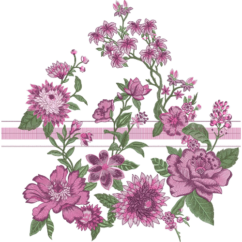 Motive Flower Embroidery Design