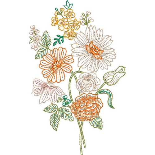 Delicate Flower Embroidery Design