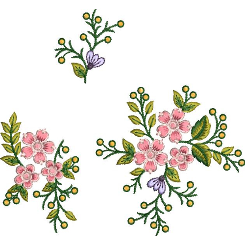 Flower Corner Embroidery Design