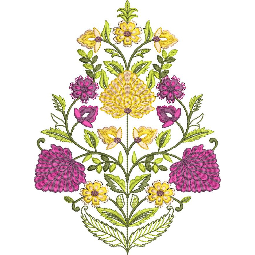 Flower Kurta Embroidery Design