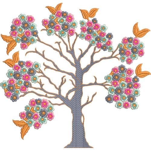 Flower Corner Embroidery Design