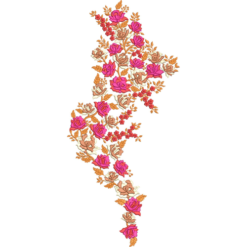 Flower Kurta Embroidery Design