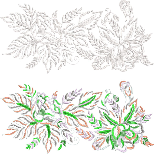 Motive Flower Embroidery Design