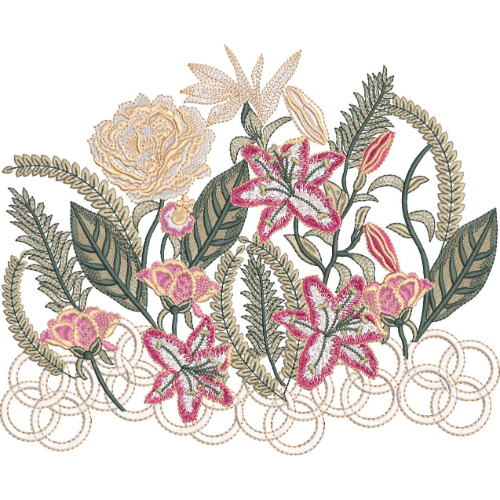 Flower Corner Embroidery Design