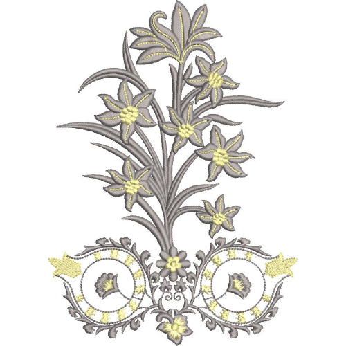 Flower Corner Embroidery Design