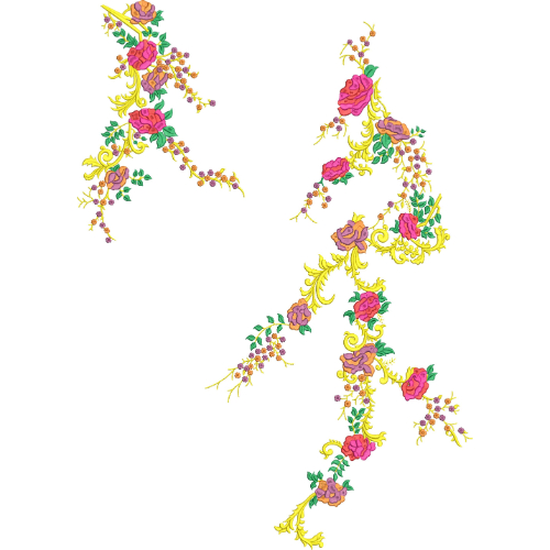 Flower Corner Embroidery Design