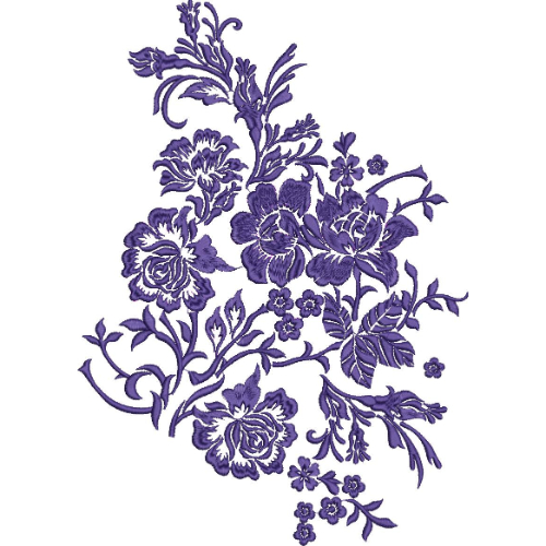Motive Flower Embroidery Design