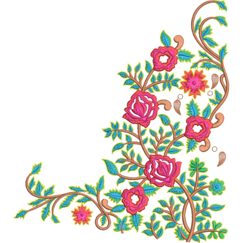 Flower Kurta Embroidery Design