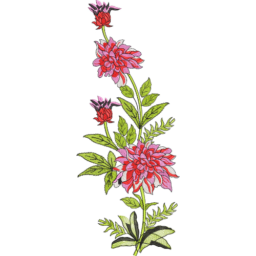 Motive Flower Embroidery Design