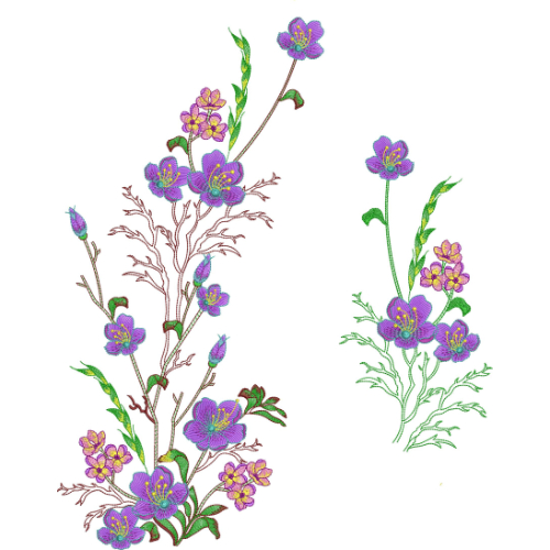 Motive Flower Embroidery Design