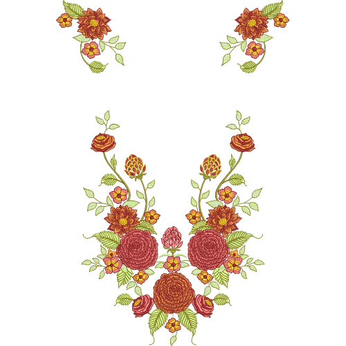Flower Corner Embroidery Design