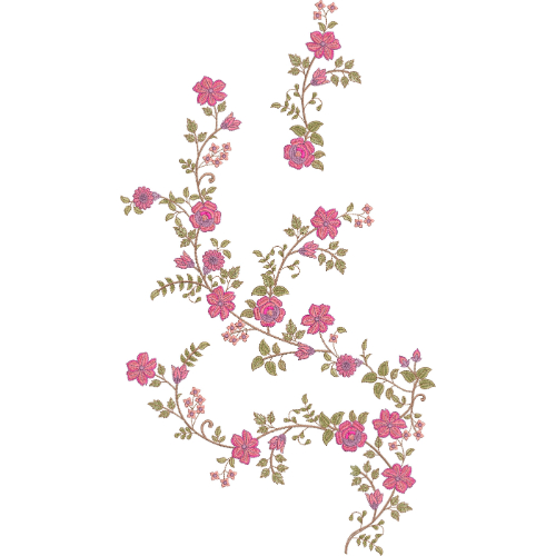 Motive Flower Embroidery Design