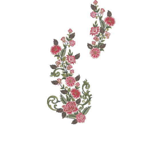 Flower Corner Embroidery Design
