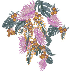 Flower Corner Embroidery Design
