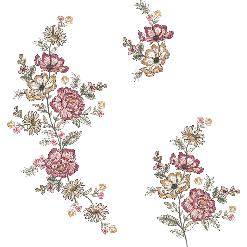 Simple Flower Embroidery Design