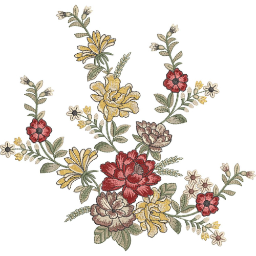Flower Corner Embroidery Design