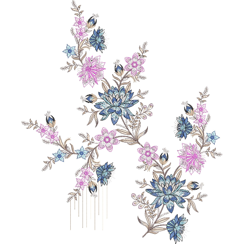 Motive Flower Embroidery Design
