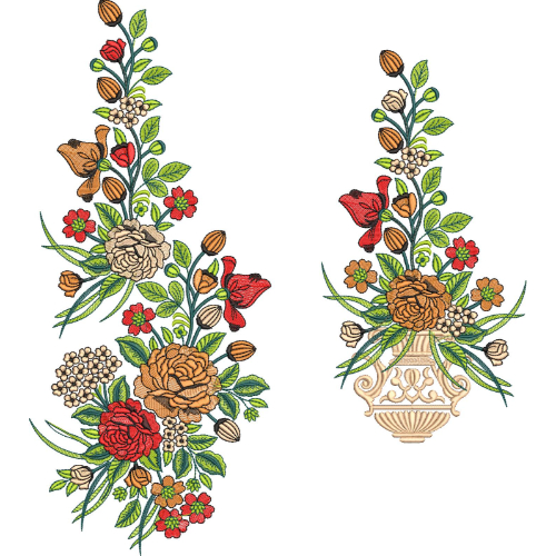 Flower Kurta Embroidery Design