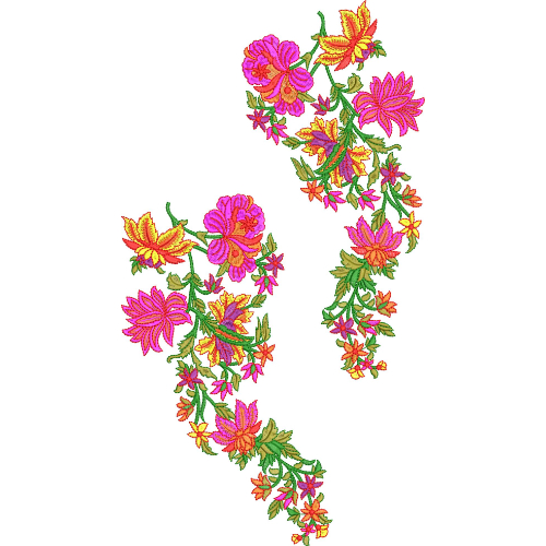 Motive Flower Embroidery Design