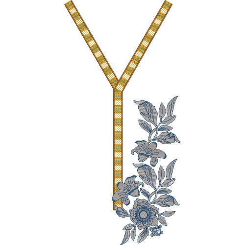 Neck Flower Embroidery Design