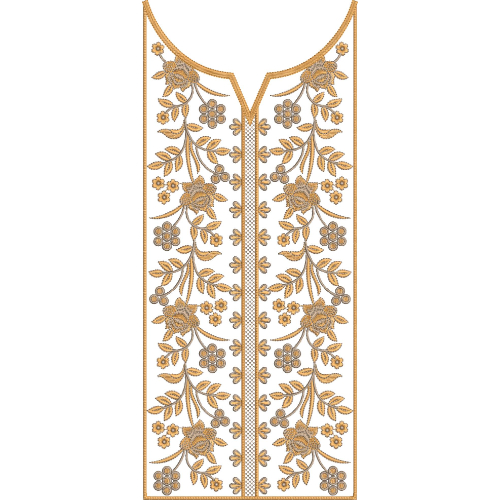 Neck Flower Embroidery Design