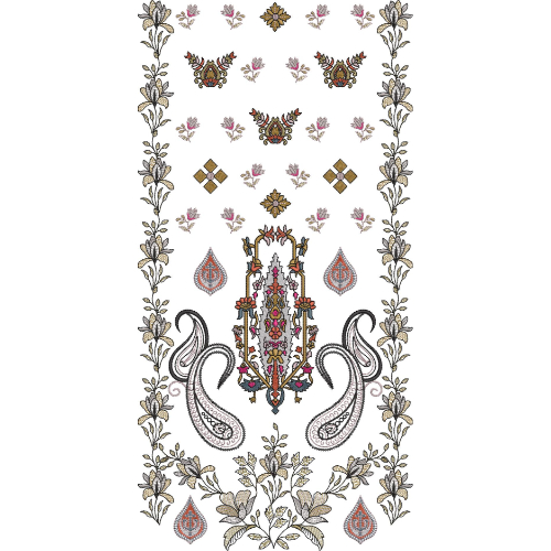 Neck Flower Embroidery Design