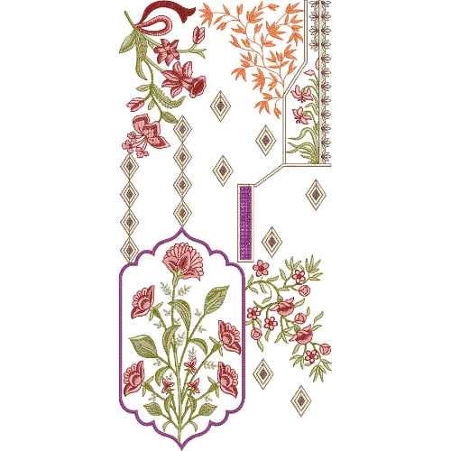 Neck Flower Embroidery Design