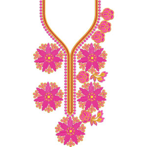 Neck Flower Embroidery Design