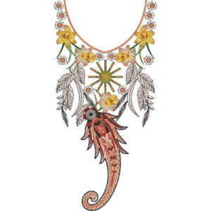Neck Flower Embroidery Design
