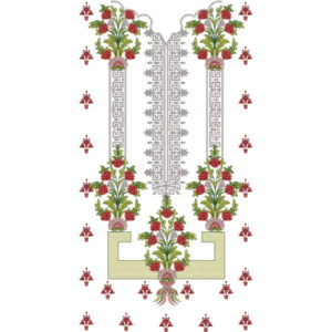 Neck Flower Embroidery Design
