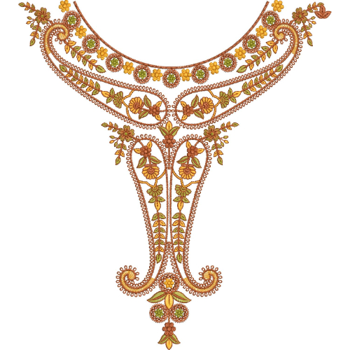 Neck Flower Embroidery Design
