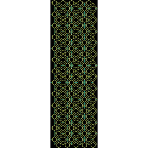 Royalty Free Hexagon Geometric Allover Embroidery Pattern with Modern Thread Work
