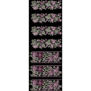 Royalty Free White Floral Neckline Embroidery Design with Elegant Monochrome Thread Work