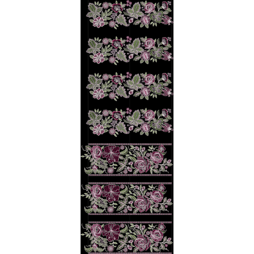 Royalty Free White Floral Neckline Embroidery Design with Elegant Monochrome Thread Work